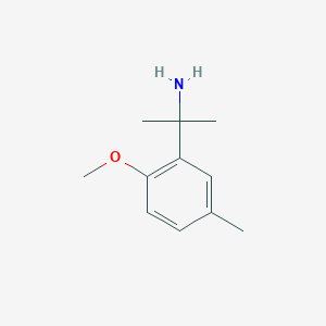 molecular formula C11H17NO B13619471 2-(2-Methoxy-5-methylphenyl)propan-2-amine 