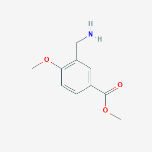 molecular formula C10H13NO3 B13619481 Methyl 3-(aminomethyl)-4-methoxybenzoate CAS No. 771579-95-4