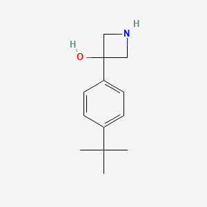 molecular formula C13H19NO B13619487 3-(4-(Tert-butyl)phenyl)azetidin-3-ol 