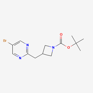 molecular formula C13H18BrN3O2 B13619500 Tert-butyl3-[(5-bromopyrimidin-2-yl)methyl]azetidine-1-carboxylate 