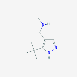 molecular formula C9H17N3 B13619536 1-(3-(Tert-butyl)-1h-pyrazol-4-yl)-N-methylmethanamine 