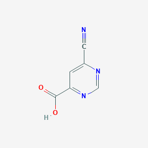molecular formula C6H3N3O2 B13619600 6-Cyanopyrimidine-4-carboxylic acid 