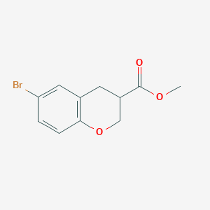 molecular formula C11H11BrO3 B13619616 methyl 6-bromo-3,4-dihydro-2H-1-benzopyran-3-carboxylate 
