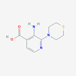 molecular formula C10H13N3O2S B13619626 3-Amino-2-thiomorpholinoisonicotinic acid 