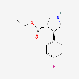 molecular formula C13H16FNO2 B13619681 ethyl (3S,4R)-4-(4-fluorophenyl)pyrrolidine-3-carboxylate 