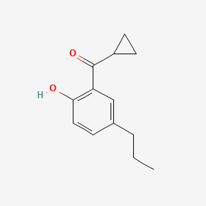 molecular formula C13H16O2 B13619823 Cyclopropyl(2-hydroxy-5-propylphenyl)methanone 