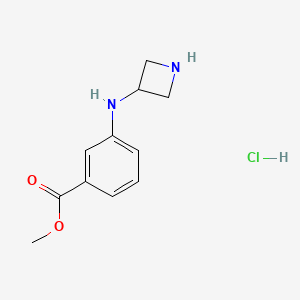 molecular formula C11H15ClN2O2 B13619891 Methyl 3-[(azetidin-3-yl)amino]benzoate hydrochloride 