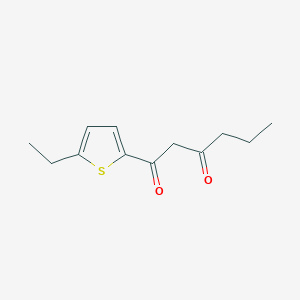 molecular formula C12H16O2S B13619960 1-(5-Ethylthiophen-2-yl)hexane-1,3-dione 