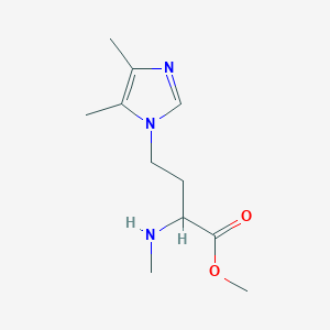 molecular formula C11H19N3O2 B13619965 Methyl 4-(4,5-dimethyl-1h-imidazol-1-yl)-2-(methylamino)butanoate 
