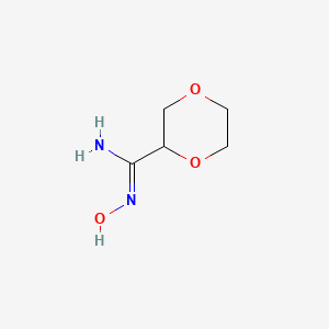 molecular formula C5H10N2O3 B13619989 N'-hydroxy-1,4-dioxane-2-carboximidamide 
