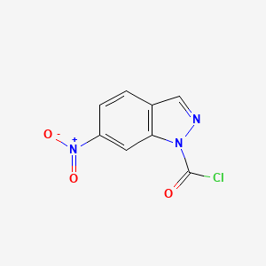 molecular formula C8H4ClN3O3 B13620006 6-nitro-1H-indazole-1-carbonylchloride CAS No. 857808-06-1
