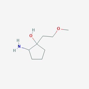 molecular formula C8H17NO2 B13620017 2-Amino-1-(2-methoxyethyl)cyclopentanol 