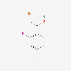molecular formula C8H7BrClFO B13620030 2-Bromo-1-(4-chloro-2-fluorophenyl)ethanol 