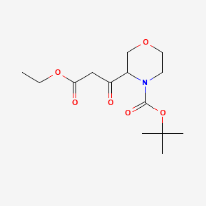molecular formula C14H23NO6 B13620074 Tert-butyl 3-(3-ethoxy-3-oxopropanoyl)morpholine-4-carboxylate 