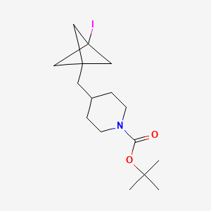 molecular formula C16H26INO2 B13620084 Tert-butyl 4-({3-iodobicyclo[1.1.1]pentan-1-yl}methyl)piperidine-1-carboxylate 
