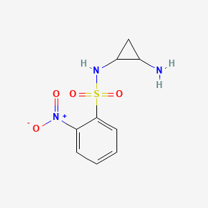 molecular formula C9H11N3O4S B13620108 N-(2-aminocyclopropyl)-2-nitrobenzenesulfonamide 