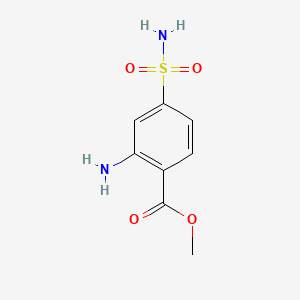 molecular formula C8H10N2O4S B13620112 Methyl 2-amino-4-sulfamoylbenzoate 