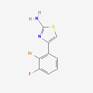 molecular formula C9H6BrFN2S B13620200 4-(2-Bromo-3-fluorophenyl)-1,3-thiazol-2-amine 
