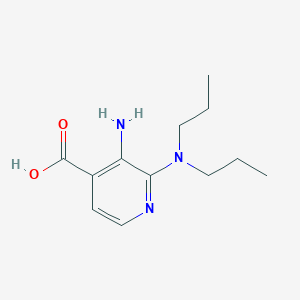 molecular formula C12H19N3O2 B13620215 3-Amino-2-(dipropylamino)isonicotinic acid 