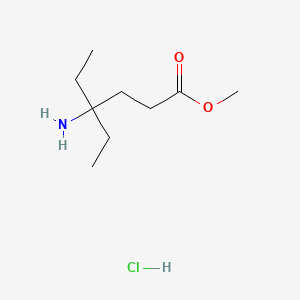 molecular formula C9H20ClNO2 B13620230 Methyl4-amino-4-ethylhexanoatehydrochloride 