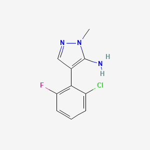 molecular formula C10H9ClFN3 B13620235 4-(2-Chloro-6-fluorophenyl)-1-methyl-1h-pyrazol-5-amine 