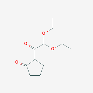 molecular formula C11H18O4 B13620262 2-(2,2-Diethoxyacetyl)cyclopentan-1-one 
