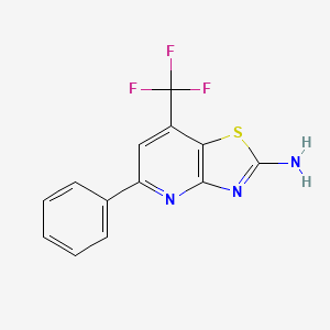 molecular formula C13H8F3N3S B1362036 5-Phenyl-7-(trifluoromethyl)[1,3]thiazolo[4,5-b]pyridin-2-amine CAS No. 850021-29-3