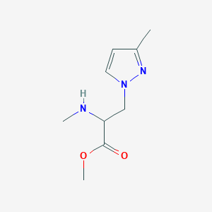 molecular formula C9H15N3O2 B13620388 Methyl 3-(3-methyl-1h-pyrazol-1-yl)-2-(methylamino)propanoate 