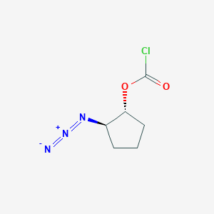 molecular formula C6H8ClN3O2 B13620405 Trans-2-azidocyclopentyl carbonochloridate 