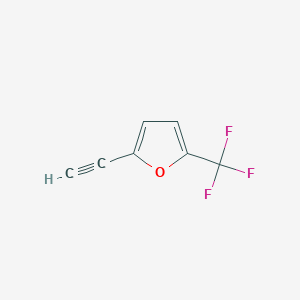 molecular formula C7H3F3O B13620474 2-Ethynyl-5-(trifluoromethyl)furan 