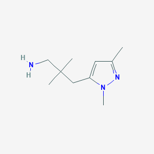 molecular formula C10H19N3 B13620490 3-(1,3-Dimethyl-1h-pyrazol-5-yl)-2,2-dimethylpropan-1-amine 