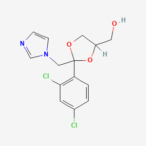molecular formula C14H14Cl2N2O3 B1362052 2-(2,4-Dichlorophenyl)-2-(1H-imidazol-1-ylmethyl)-1,3-dioxolane-4-methanol CAS No. 84682-23-5