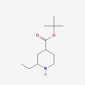 molecular formula C12H23NO2 B13620540 Tert-butyl 2-ethylpiperidine-4-carboxylate 