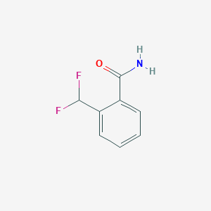 molecular formula C8H7F2NO B13620561 2-(Difluoromethyl)benzamide 