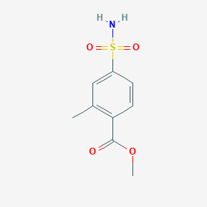 molecular formula C9H11NO4S B13620610 Methyl 2-methyl-4-sulfamoylbenzoate 