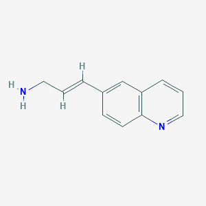 molecular formula C12H12N2 B13620611 3-(Quinolin-6-yl)prop-2-en-1-amine 