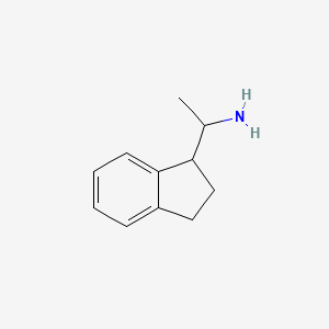 molecular formula C11H15N B13620631 1-(2,3-dihydro-1H-inden-1-yl)ethan-1-amine 