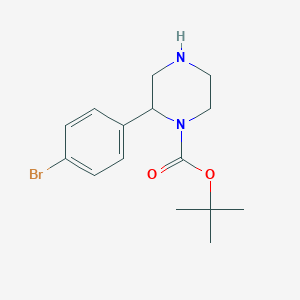 molecular formula C15H21BrN2O2 B13620710 tert-Butyl 2-(4-bromophenyl)piperazine-1-carboxylate 