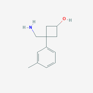 molecular formula C12H17NO B13620722 3-(Aminomethyl)-3-(m-tolyl)cyclobutan-1-ol 