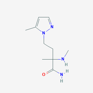 molecular formula C10H18N4O B13620723 2-Methyl-4-(5-methyl-1h-pyrazol-1-yl)-2-(methylamino)butanamide 