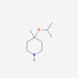 molecular formula C9H19NO B13620750 4-Isopropoxy-4-methylpiperidine 