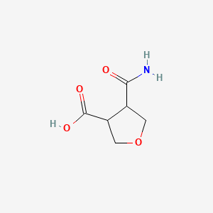 molecular formula C6H9NO4 B13620790 4-Carbamoyloxolane-3-carboxylic acid CAS No. 2792217-19-5