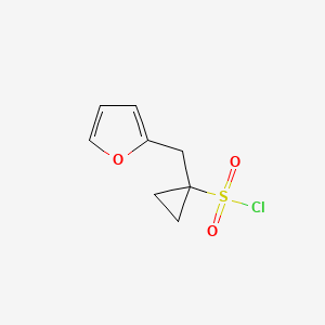 molecular formula C8H9ClO3S B13620810 1-(Furan-2-ylmethyl)cyclopropane-1-sulfonyl chloride 