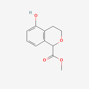 molecular formula C11H12O4 B13620819 methyl5-hydroxy-3,4-dihydro-1H-2-benzopyran-1-carboxylate 