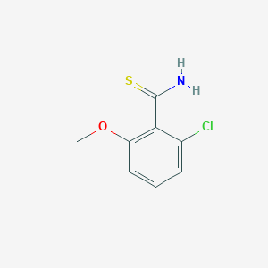 molecular formula C8H8ClNOS B13620872 2-Chloro-6-methoxybenzothioamide 