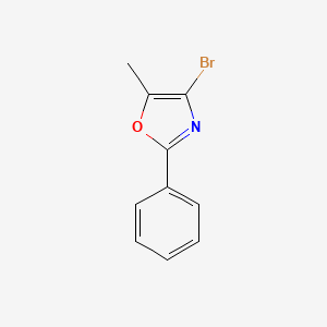 molecular formula C10H8BrNO B13620916 4-Bromo-5-methyl-2-phenyl-1,3-oxazole CAS No. 197719-26-9