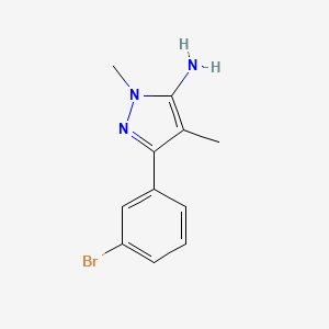 molecular formula C11H12BrN3 B13620931 3-(3-Bromophenyl)-1,4-dimethyl-1h-pyrazol-5-amine 