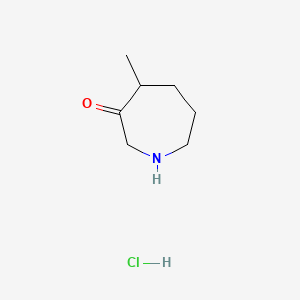 molecular formula C7H14ClNO B13620970 4-Methylazepan-3-onehydrochloride 