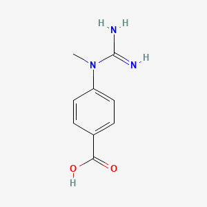 molecular formula C9H11N3O2 B13620985 4-(1-Methylguanidino)benzoic acid 