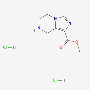 molecular formula C8H13Cl2N3O2 B13621002 Methyl 5,6,7,8-tetrahydroimidazo[1,5-a]pyrazine-1-carboxylate dihydrochloride 
